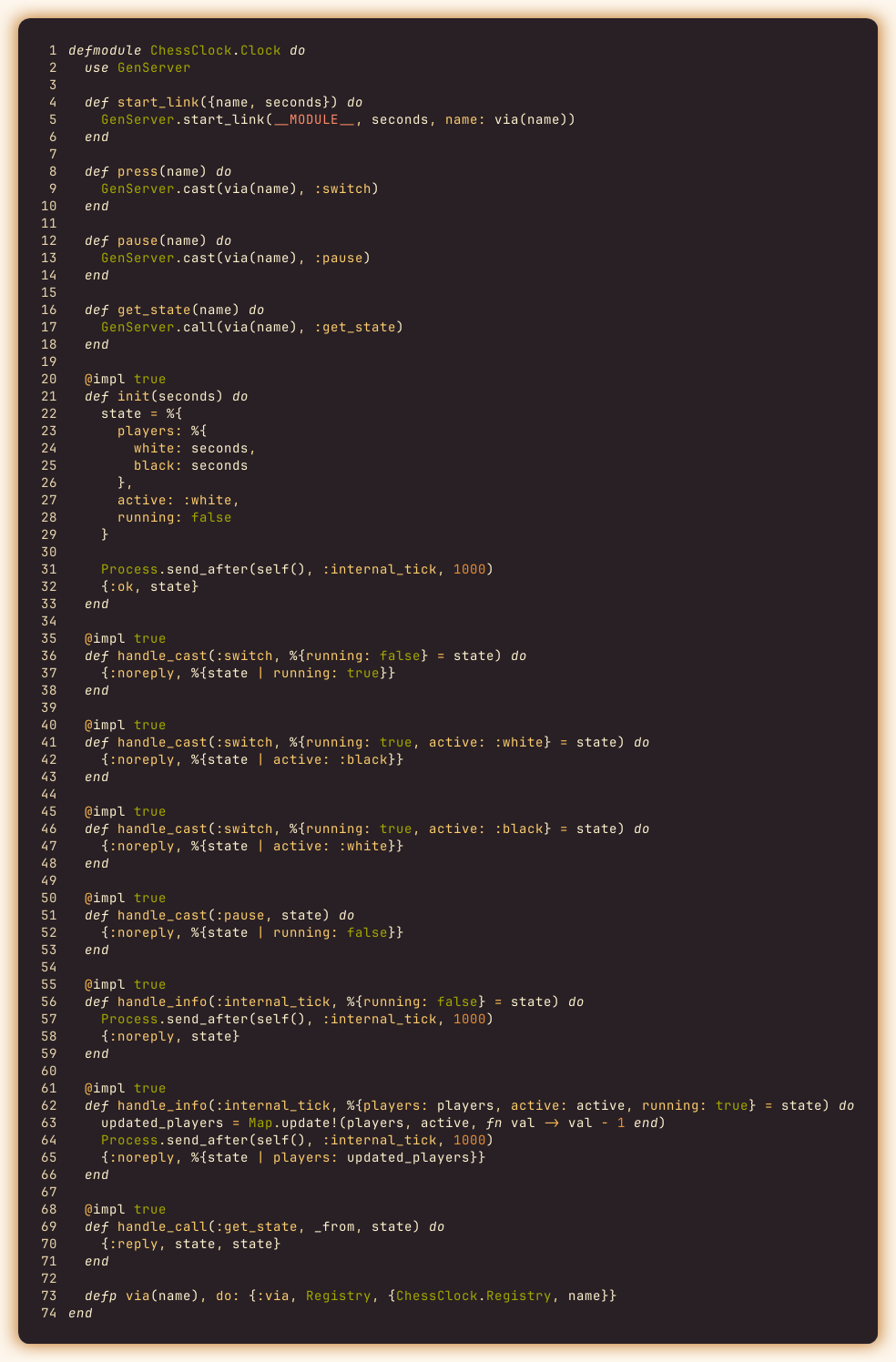 Chess clock screenshot